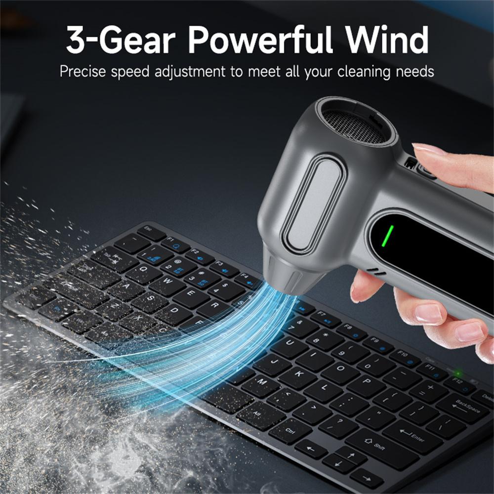 Electric Air Duster 400000RPM Turbo Jet Fan Super Power Cordless Rechargeable Blower Brushless Motor 3-Gear Adjustable Dust Fan