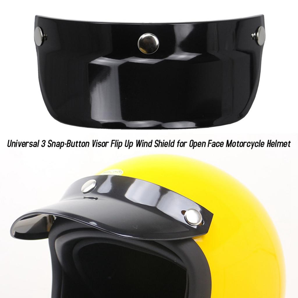 Universal 3 Snap Button Visor Flip Up Wind  for Open Face Motorcycle Helmet