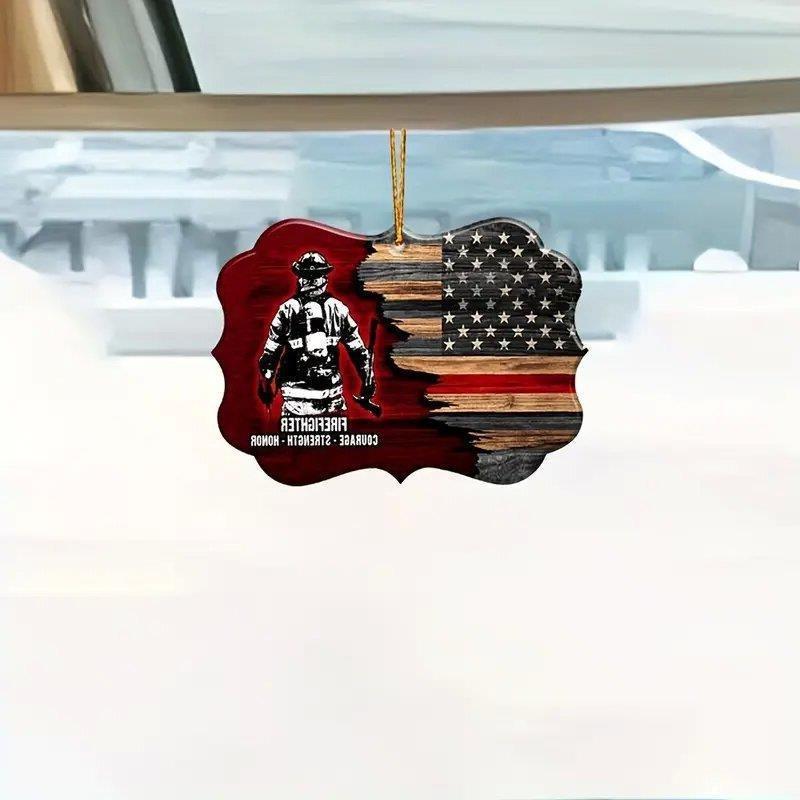 Trendy Retro Style Acrylic American Flag Keychain Car Decor For Spaces Creative