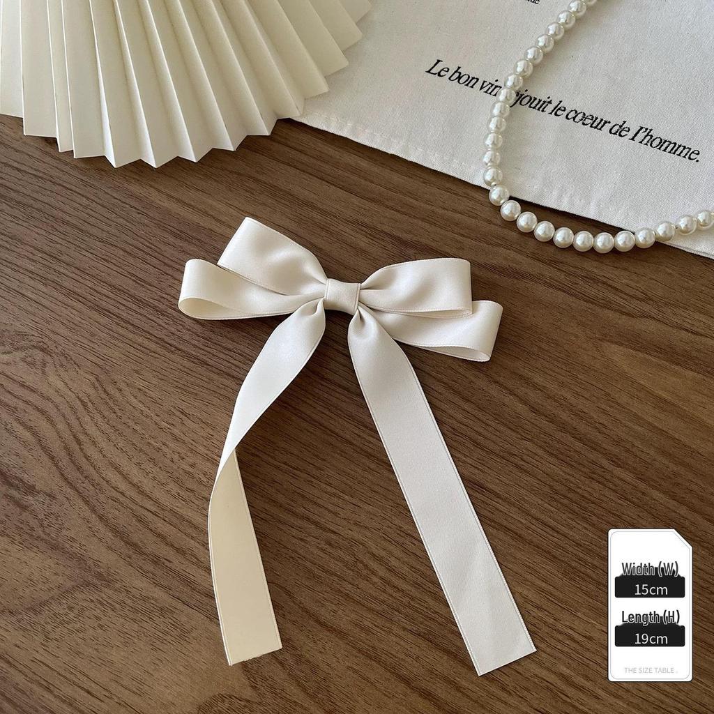 White Satin Bow Brooch Tie for Shirts & Dresses - Lolita Style Accessories