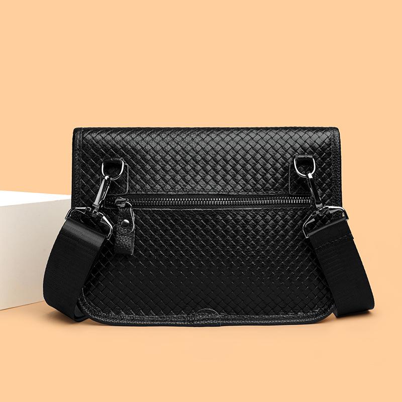 Borsa a Tracolla Messenger in Pelle a Rete Trendy - Borsa a Spalla Quadrata Piccola alla Moda