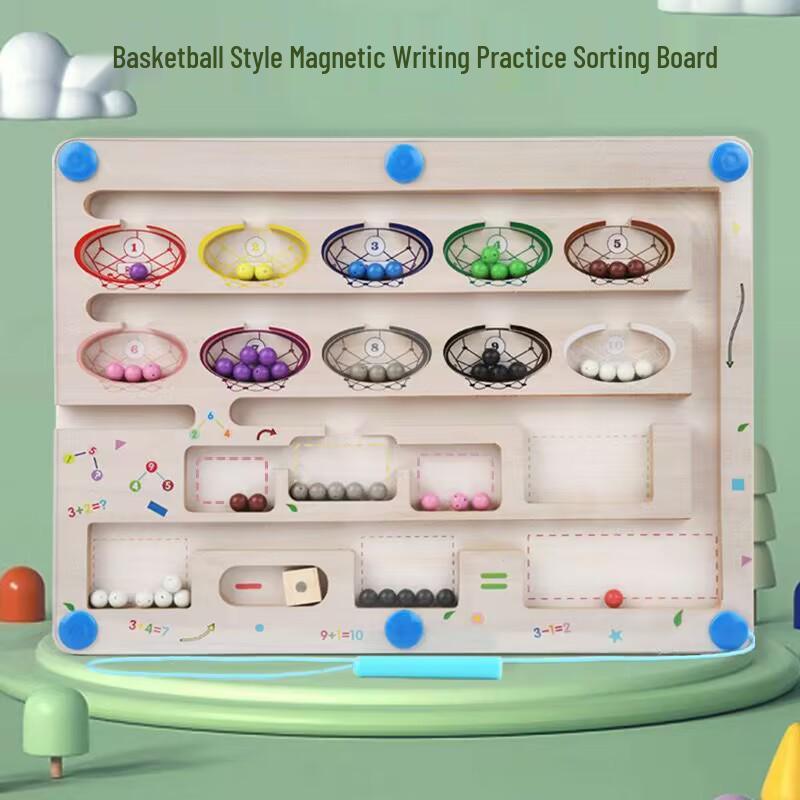 Holz-Farbsortier-Zähl-Labyrinth für Kinder, Lernspielzeug