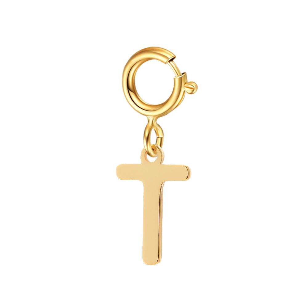 spring buckle Letter Charms Pendant initial charms pendant for Women Necklace earring Zircon keychain DIY accessories Wholesale