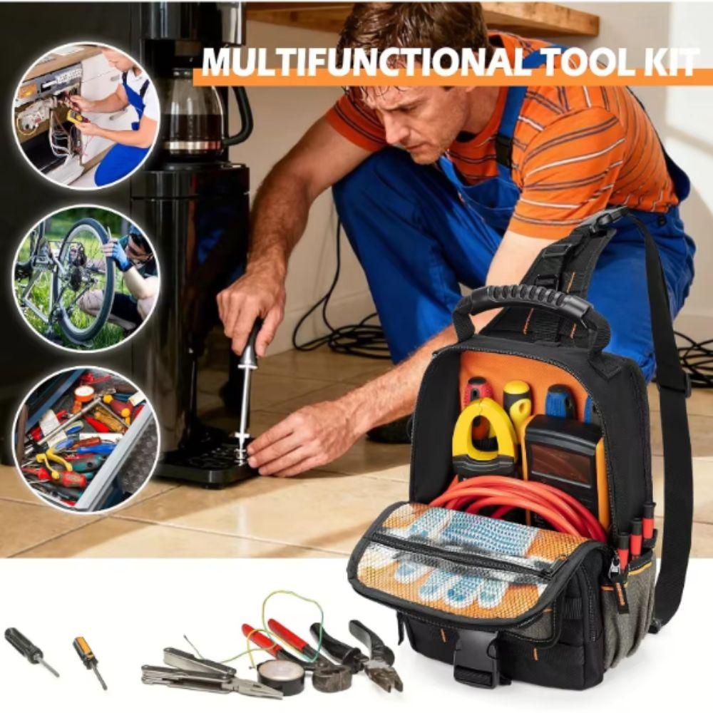 Durable HVAC Tool Organizer Zippered Tool Bag Techs Electrician Tool Pouch Technician