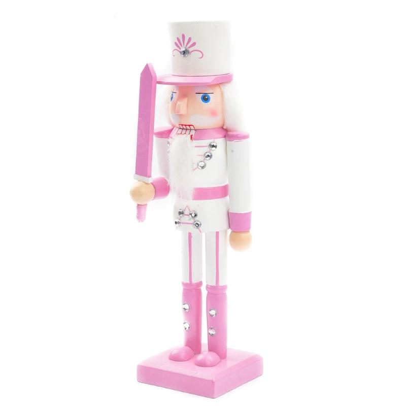 Handmade Wood Nutcrackers Soldier Unique 50CM Pink Nutcrackers Soldier Crafted for Enthusiasts of Festival Ornament
