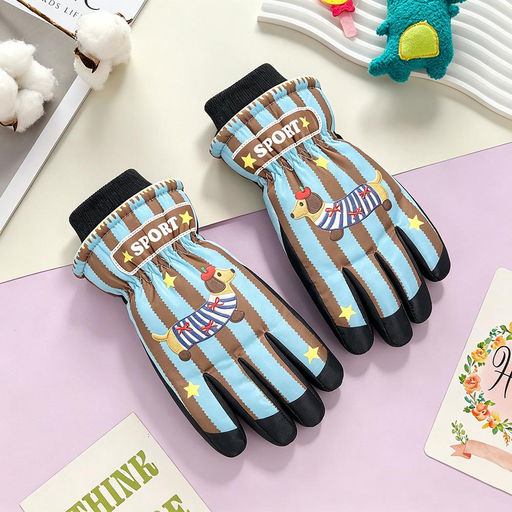 Kids' Winter Ski Gloves: Waterproof, Windproof, Thick Fleece-Lined for Boys & Girls Snow Play, Cycling, and Outdoor Activities