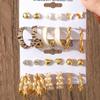 Europe and the United States hot-selling leopard print pearl butterfly love earrings, retro gold earrings set 1 piece set