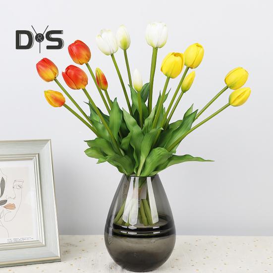 Simulated Tulip 37cm Artificial Tulip Faux Silk Fake Tulip Flower Bulk for Vase Wedding Home Decor Spring Parties Mother's Day Gift