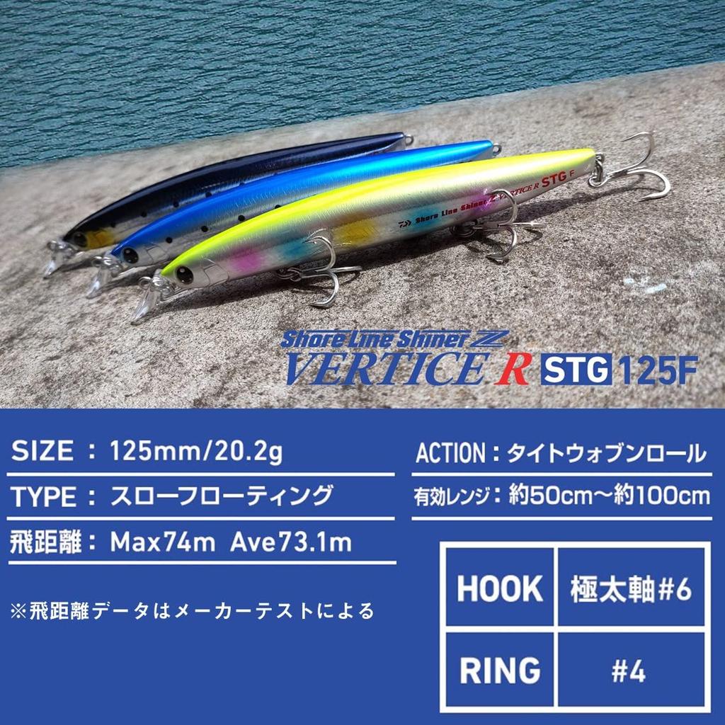 Daiwa Shoreline Shiner Z Vertis R STG125F Sea Bass Lure with Clear Adele Keimura Shirasu