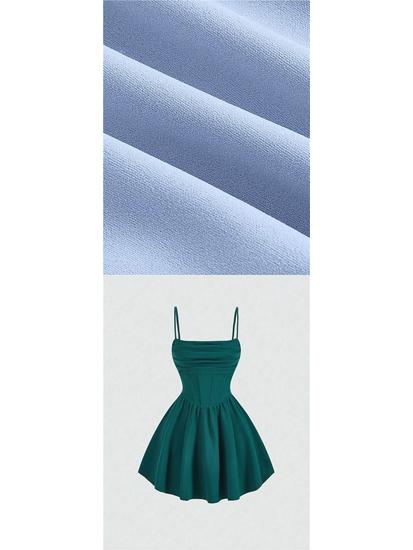 New Summer Fashion Evening Gown: Sexy Solid Color Pleated Dress with Back Zipper & Spaghetti Straps