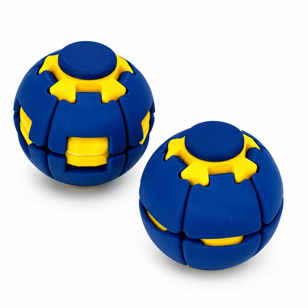 3D Printed Press and Spin Decompression Ball for Kids and Adults - Fun Stress Reliever Toy