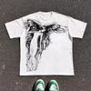 Mens Y2K Gothic Graphic T Shirt Streetwear Skull Cross Oversized Tee Top