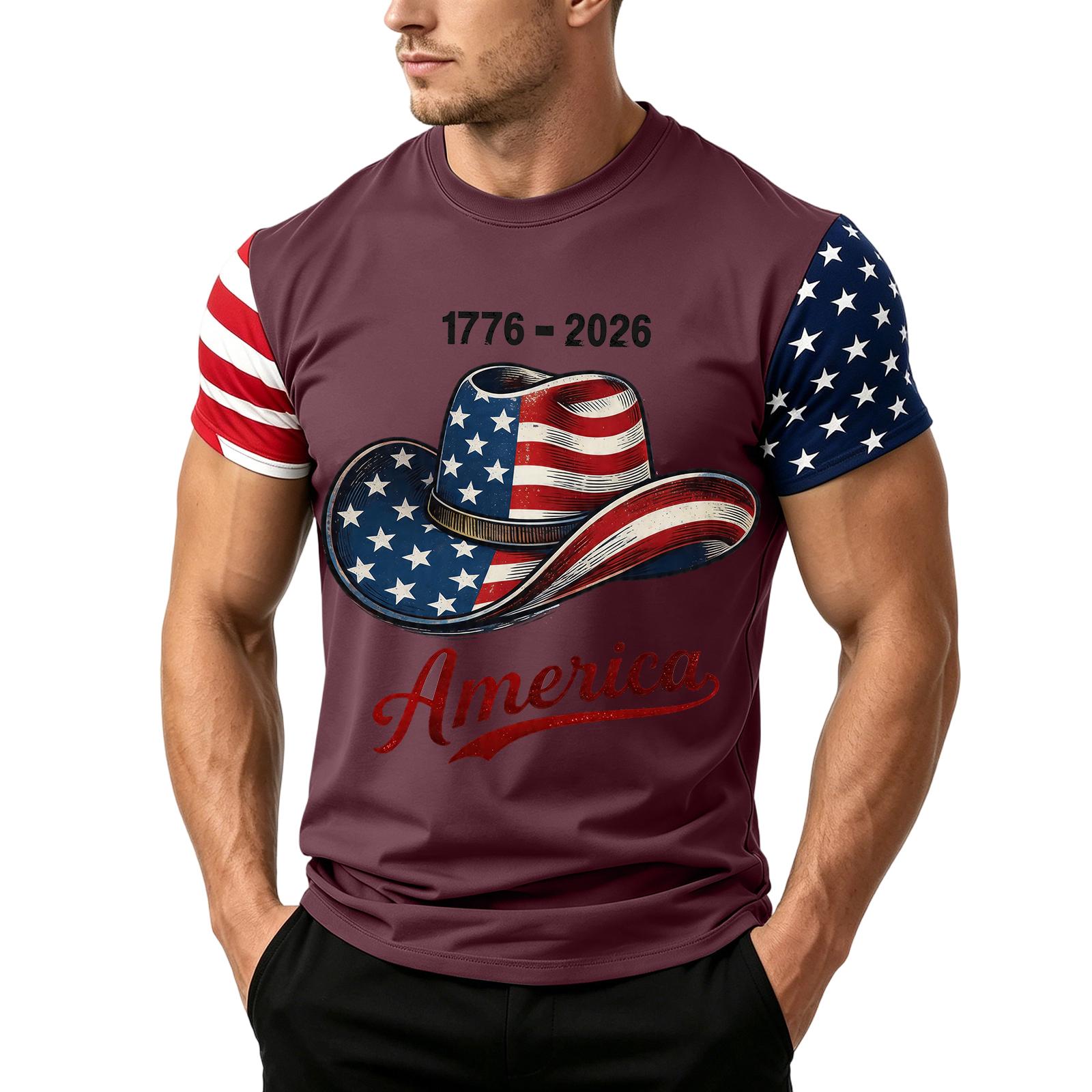 

Men s Loose Fit Short Sleeve T Shirt Casual Summer Top American Flag Print Patriotic Graphic Tee Lightweight Breathable Fabric XXL