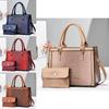 Stylish Two Piece Crocodile Pattern Mom Bag Chic Fashionable Shoulder Tote Bag In Black And Burgundy
