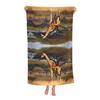 Microfiber Beach Towel Funny Giraffe with Palm Tree Sunglassea Drink Watermelon Juice Towels, Quick Dry Cool Bath Towel for Swim