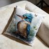 Kingfisher Watercolor Painting Cushion Cover Soft Decorative Pillow Case Suitable for Bedroom Sofa Car Travel Use