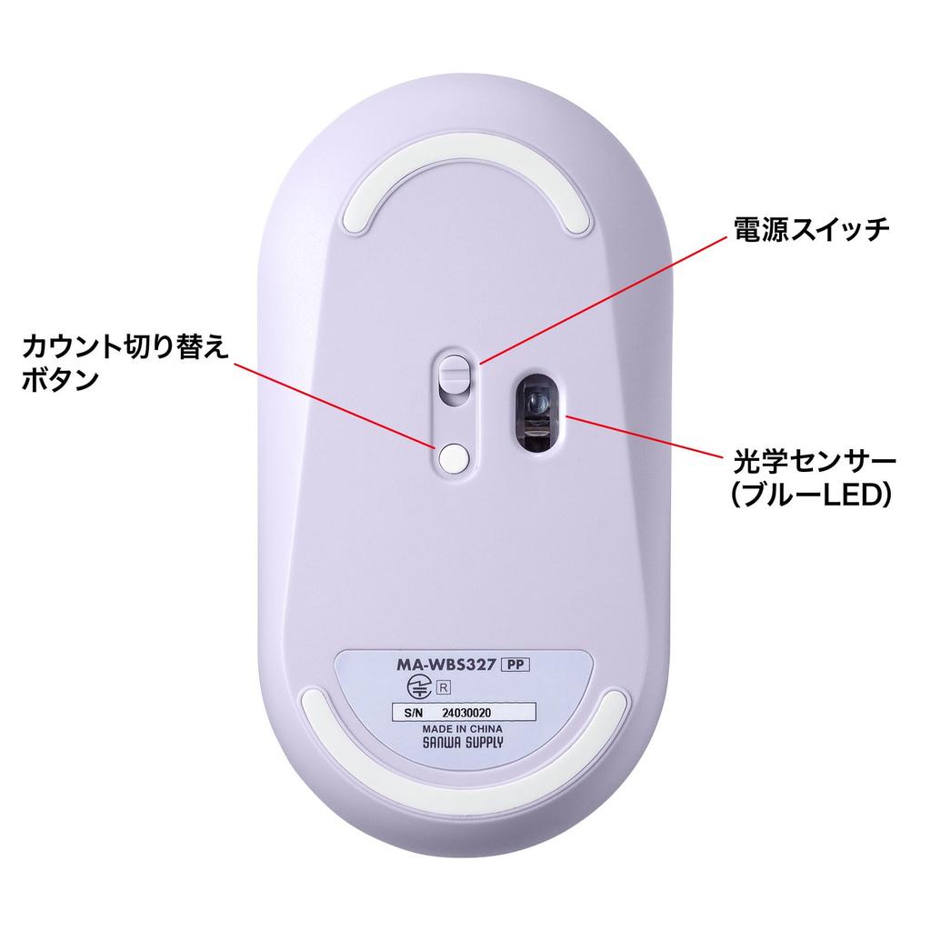 Sanwa Supply Silent Wireless Mouse (Purple) MA-WBS327PP