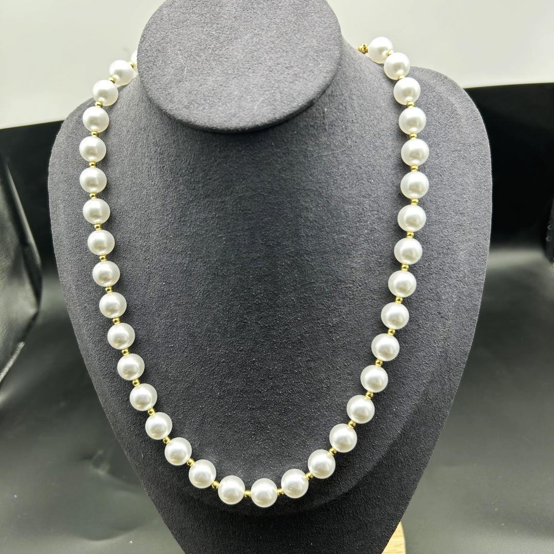 Vintage Round Anti Pearl Short Necklace Handmade Bead Manufacturer Direct Sales Exquisite Glass