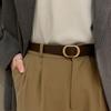 Korean Style Punch-Free Leather Women's Decorative Belt: Casual, Versatile, Simple for Jeans