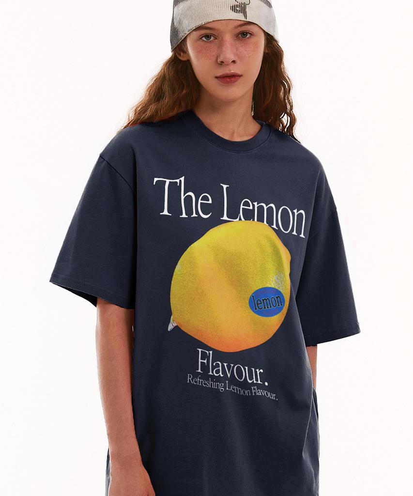 MATCHGLOBE Color Lemon Oversized Tee (Navy)