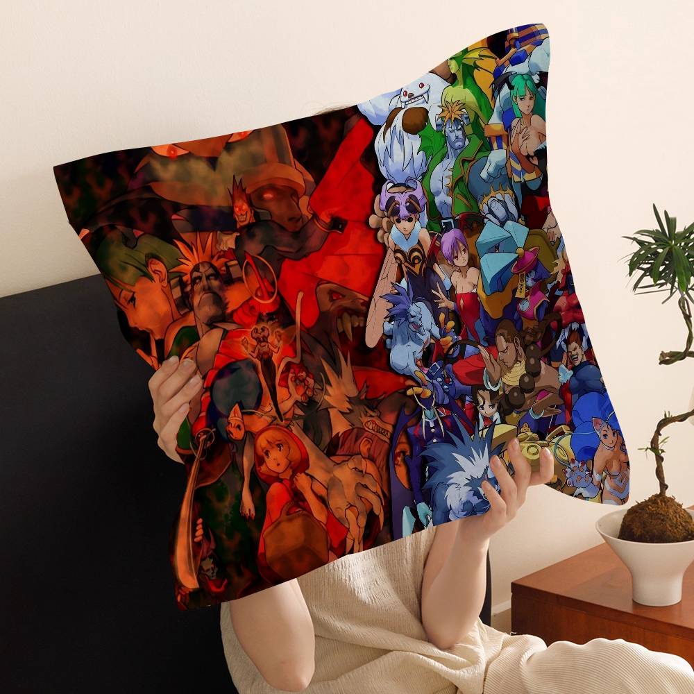 Fighting Game Vampire Darkstalkers Pillowcase Toon Gift Cushion Cover Bedroom Home Sofa Chair Seat Decor Pillow Case