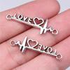 20 stuks Woord Connector Bedels Voor Sieraden Maken Antiek Brons Zilverkleurige Hangers DIY Ambachten Maken Onderdelen Tibetaanse Sieraden
