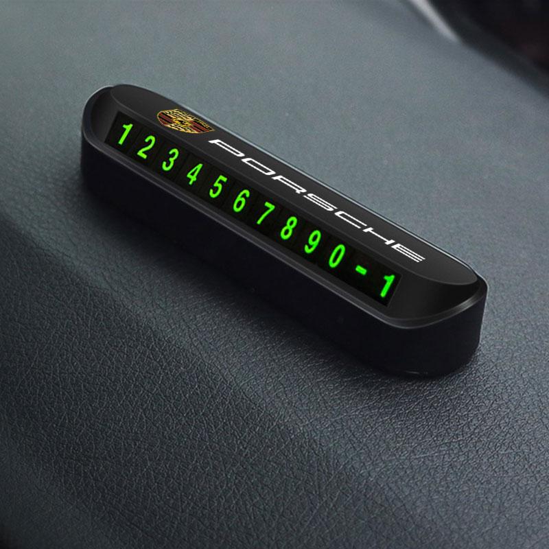 1 stk Bil Midlertidig Parkeringskort Telefonnummerkort Skilt Klistremerke For Porsche Boxster Cayenne Panamera Macan Cayman 911 918 996 917 991