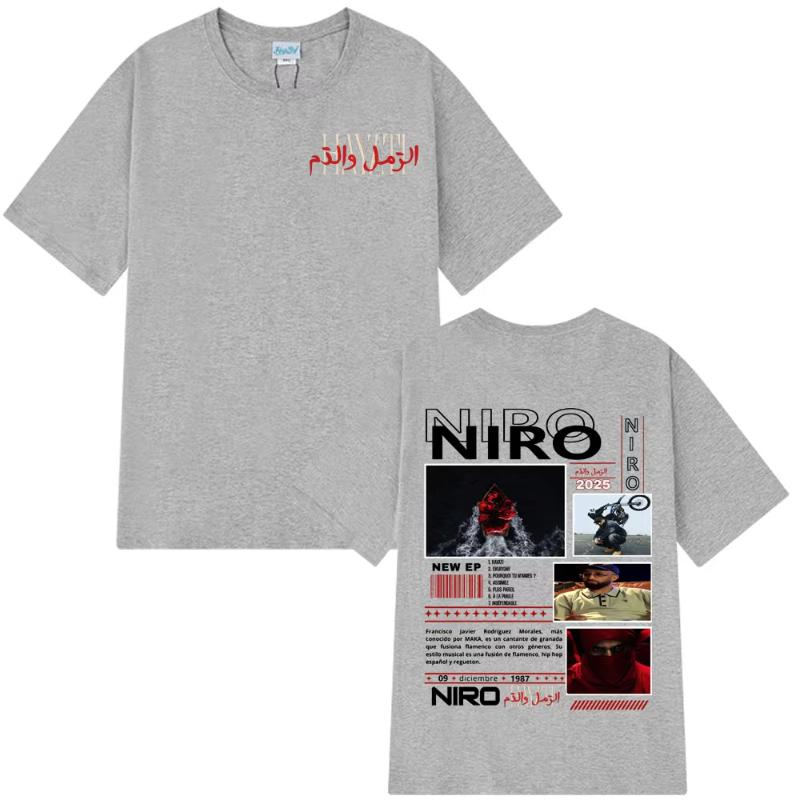 Rapper Niro Ox7 Graphic Tshirt Unisex Unisex Fashion Loose Casual Tshirts Hiphop Tshirts Summer Short Sleeves Vintage T Shirts