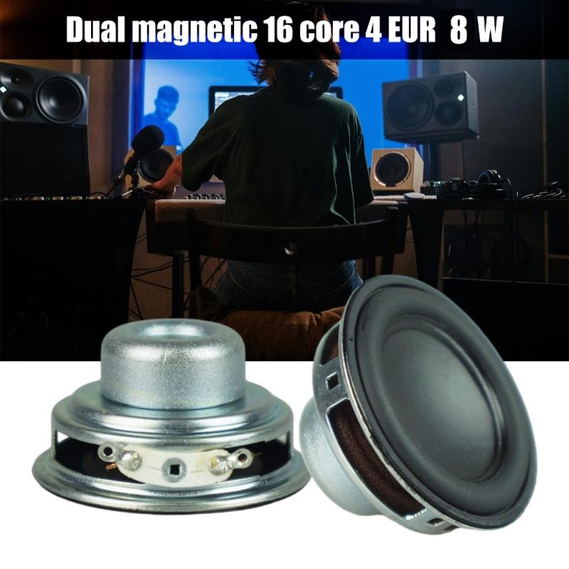 2Pcs 45mm 4Ohm 8W Portable Speakers 1.7inch 16 Cores Small Full Ranges Rubber Side Inner Magnetic Speakers Replacement