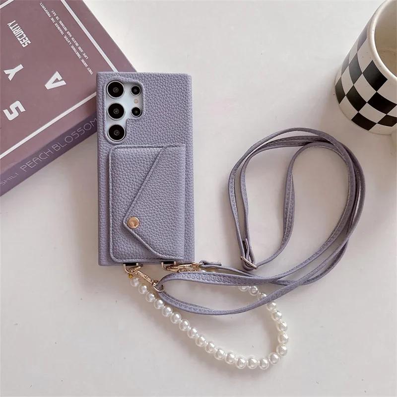 Crossbody Phone Case for Samsung Galaxy S23 FE S25 S24 S22 Ultra Plus A56 A36 A26 A16 A05 A05S A15 A25 A35 A55 A54 Wallet Cover