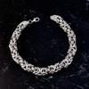 Unisex Byzantine Chain Bracelet Lobster Clip Closure Metal Polished Thick Lightweight Hip Hop Wrist Jewelry Shopping Work Party Dating