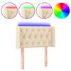 VidaXL Tête de Lit à LED Meuble de Chambre à Coucher Accessoire de Lit Simple Tête de Cadre de Lit Intérieur Crème 3123551