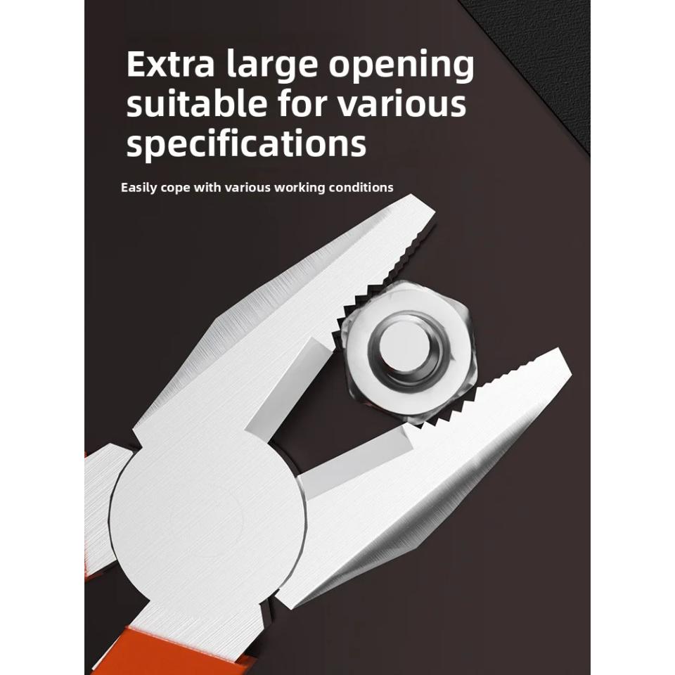 Electric Wire Pliers Large Opening Sharp Multifunction Tool for Cutting Twisting Gripping Metal Wires Heavy Duty Industrial Tool