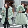 Pie Overcomes Women's Winter New Fleece Thickened Padded Jacket Loose Padded Jacket Waist Down Padded Jacket