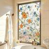 Buntglas Fensterfolie Regenbogen Floral Fenster Sichtschutzfolie Dekorativ Sonnenschutz Statisch Haftende Glasfolie für Haus Tür Fenster