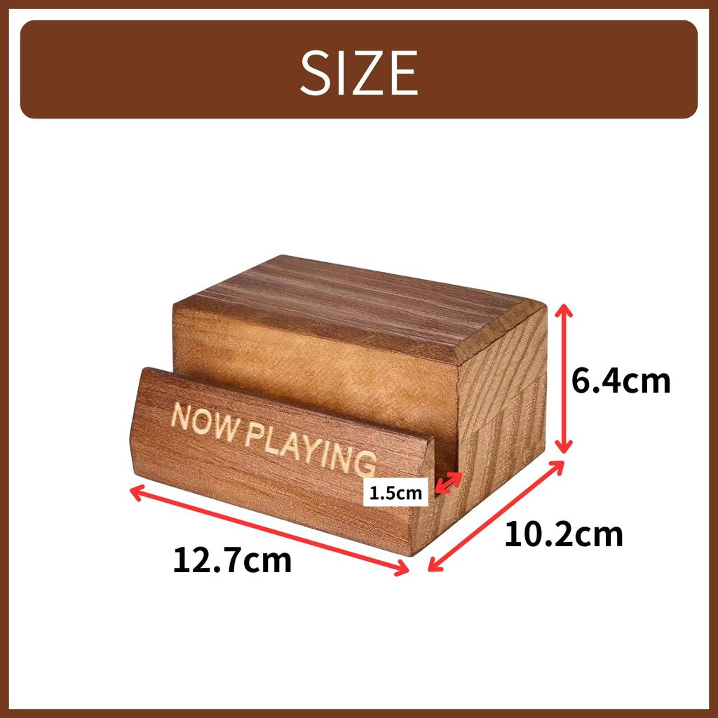 Rowaica Wooden Record Stand for LP Records, Tabletop Display Stand, Compatible with Smartphones and Tablets, Decorative Decor.