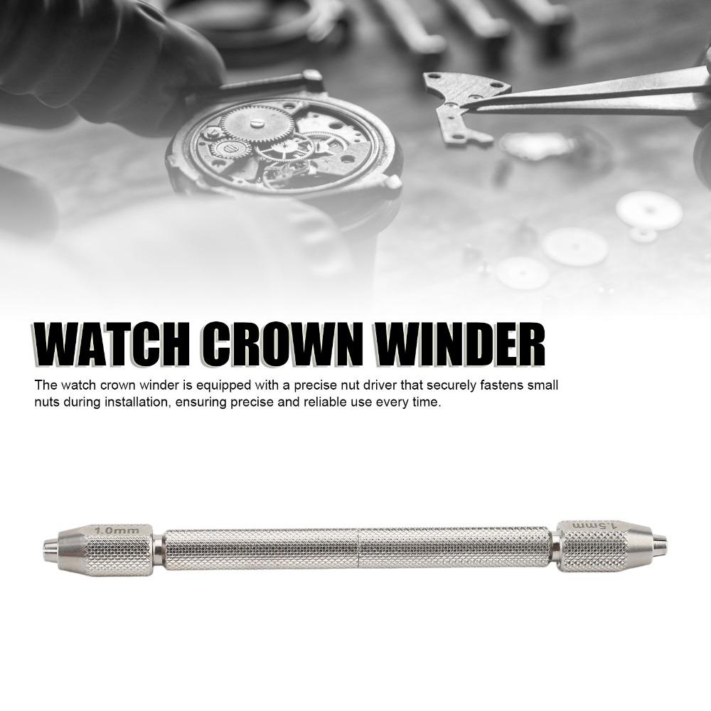 Silver Dual Head Chrome Steel Watch Winding Chuck  Watch Internal Component Maintenance