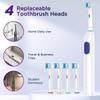 Rotating Electric Toothbrush for Adults 5 Cleaning Mode USB Rechargeable Sonic Toothbrush With 4pcs Replace Heads Smart Timer