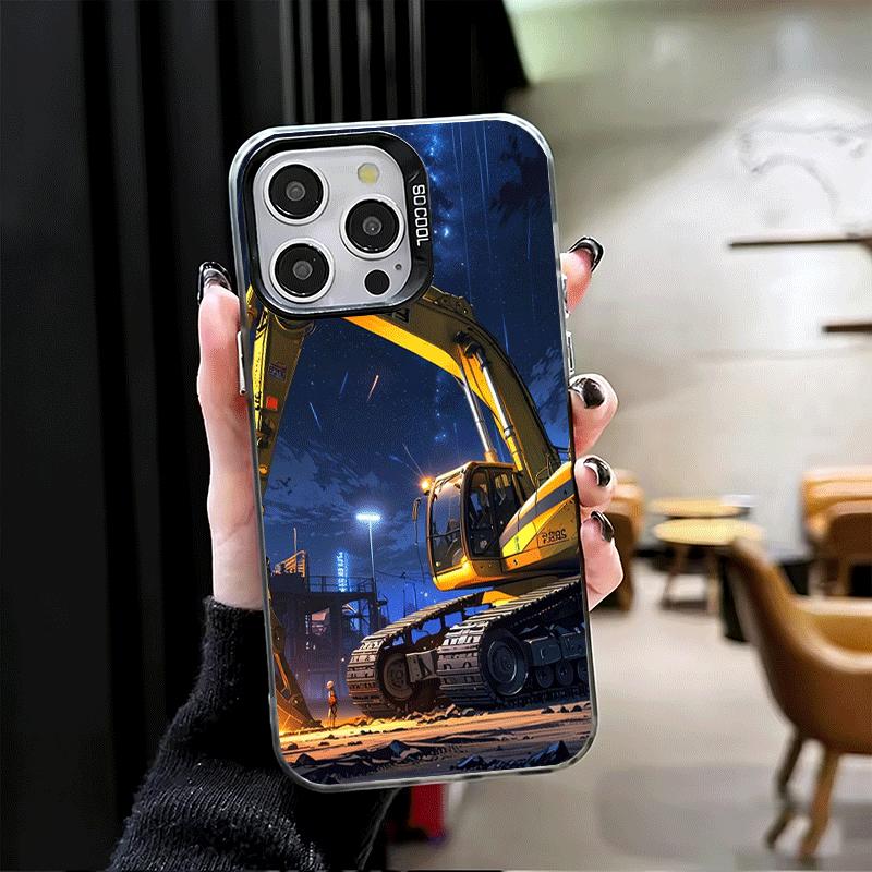 Excavating Machinery Cool Shockproof Phone Case for iPhone 17 Air 16 16E 15 Pro Max 14 Plus 13 Mini 12 Back Cover Anti Fall Fund