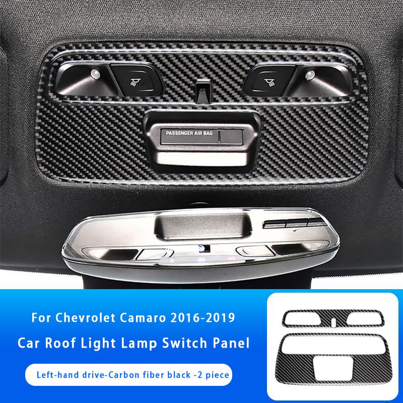 For Chevrolet Camaro 2016-2019 Real Carbon Fiber Car Roof Light Lamp Switch Panel Cover Trim Interior Accessories