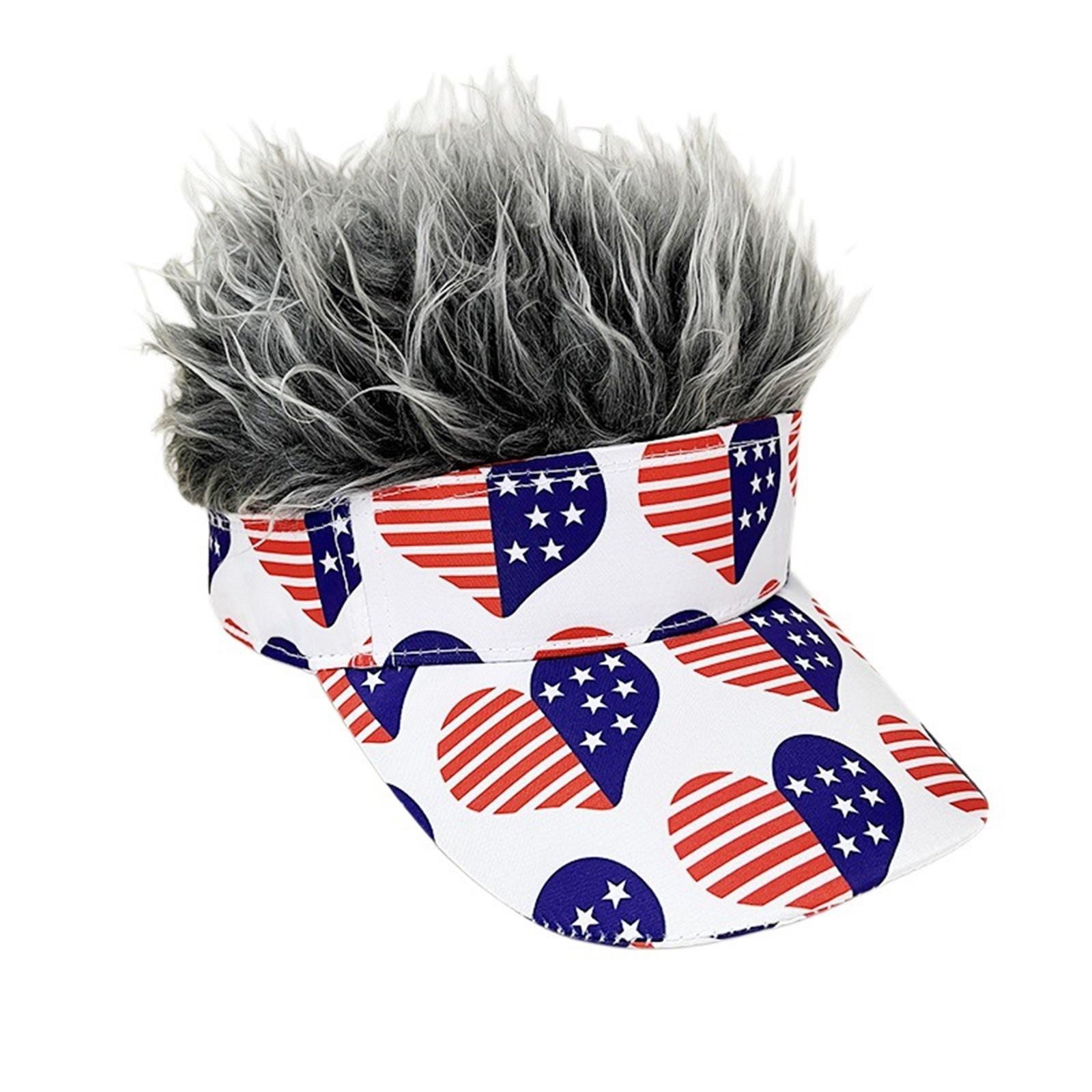 

Simulation Wig Cap, Anniversary Cap, Stylish Sun-shading Baseball Cap, Independence Day Hat One Size
