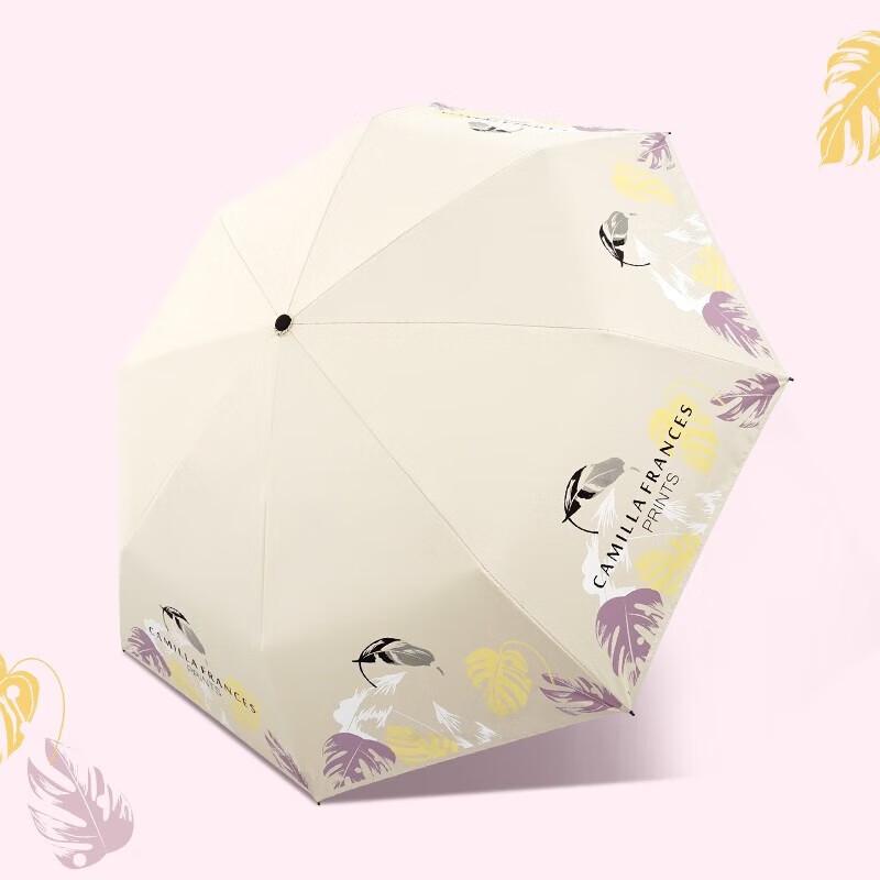 Hongye D5623-W01 Three-Fold Black Glue Sun/Rain Umbrella