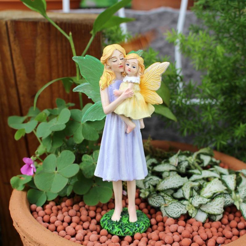 Mother and Daughter Flower Fairy Resin Ornament Creative Outdoor Courtyard Lawn Micro Landscape Flower Pot Decoration Ornament