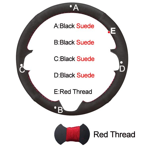 Hand Sewing Car Steering Wheel Cover Suede Cow Leather For Mercedes-Benz A-Class W177 C-Class W205 E-Class W213 S-Class W222 GLC