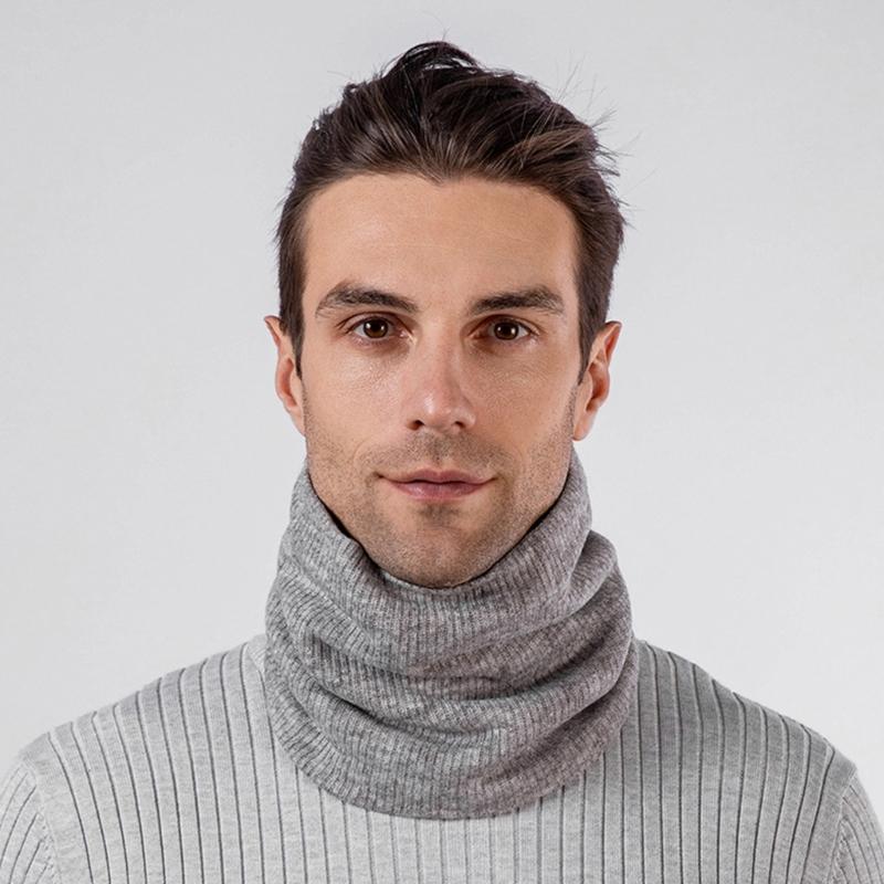 Fashion Knitted Neck Warmer with Thermals Thicken Lined Windproof Neck Scarf Neck Gaiter Face Cover for Men Women