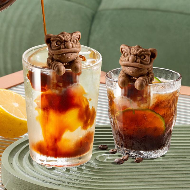 Løve Iskubeform Løve Pagode Silikonform Isgitter Kaffe Melk Te Kjøleverktøy Tegneserie Iskubeformer Kjøkkenredskaper