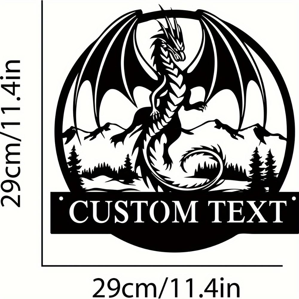 Vintage Metal Tin Sign Wall Decor Dragon Artwork Personalized Gift