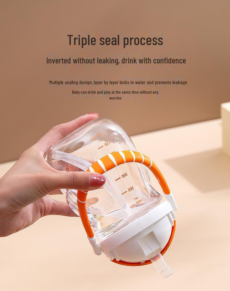 Kubek ze słomką Tygrys z tworzywa Tritan dla dzieci - Duża pojemność, Uroczy design