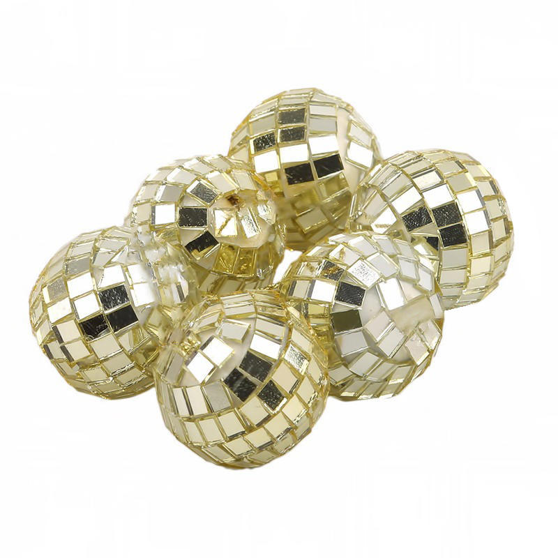 

3см 6шт Зеркальные шары Вечеринка Блестящий шар Зеркальный Рождественский Лазерный Светоотражающий Стеклянный шар Диско Рождественская елка Украшения для дома One Size золотой