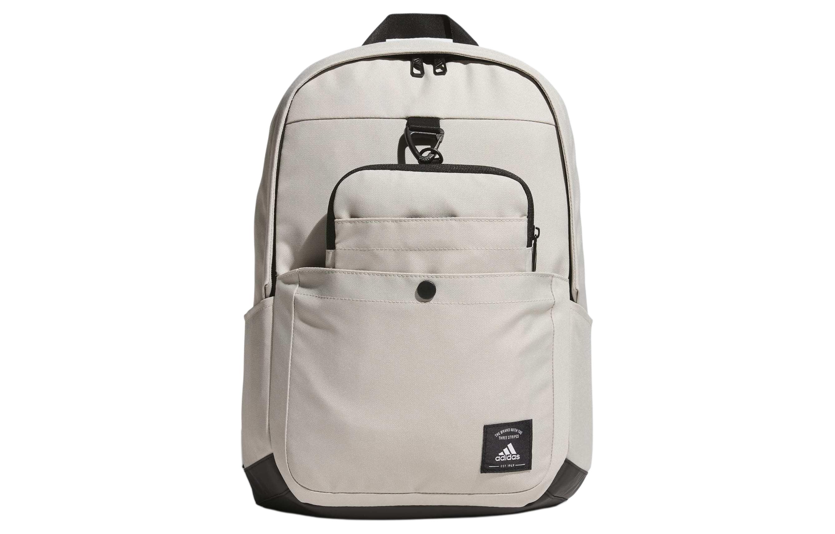 Adidas Recycled Polyester Plain Weave Fabric Backpack Men s Putty Gray IS9494